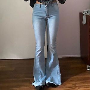 Light Wash Flare Bellbottom Blue Jeans